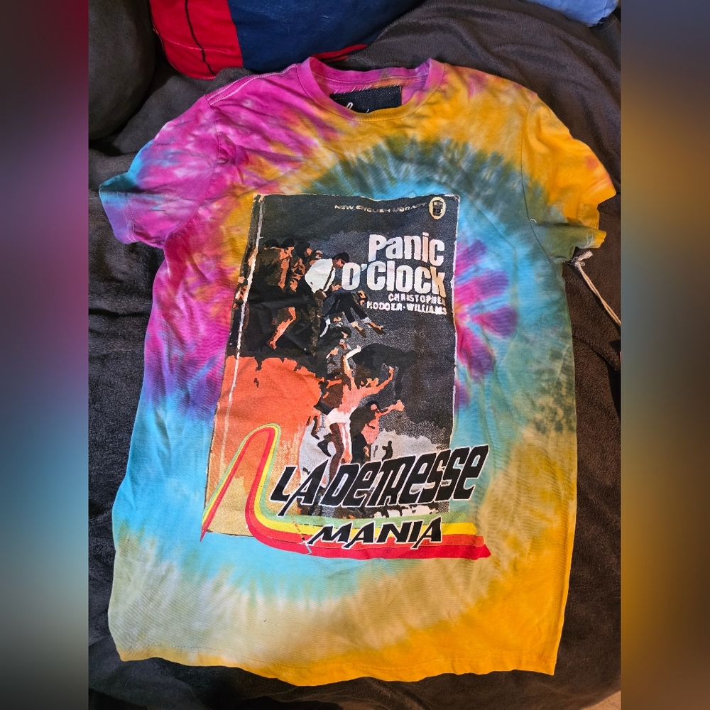 New La Detresse Mania Soft Tropical Tie Dye T-Shirt XS Made in USA Panic O'clock